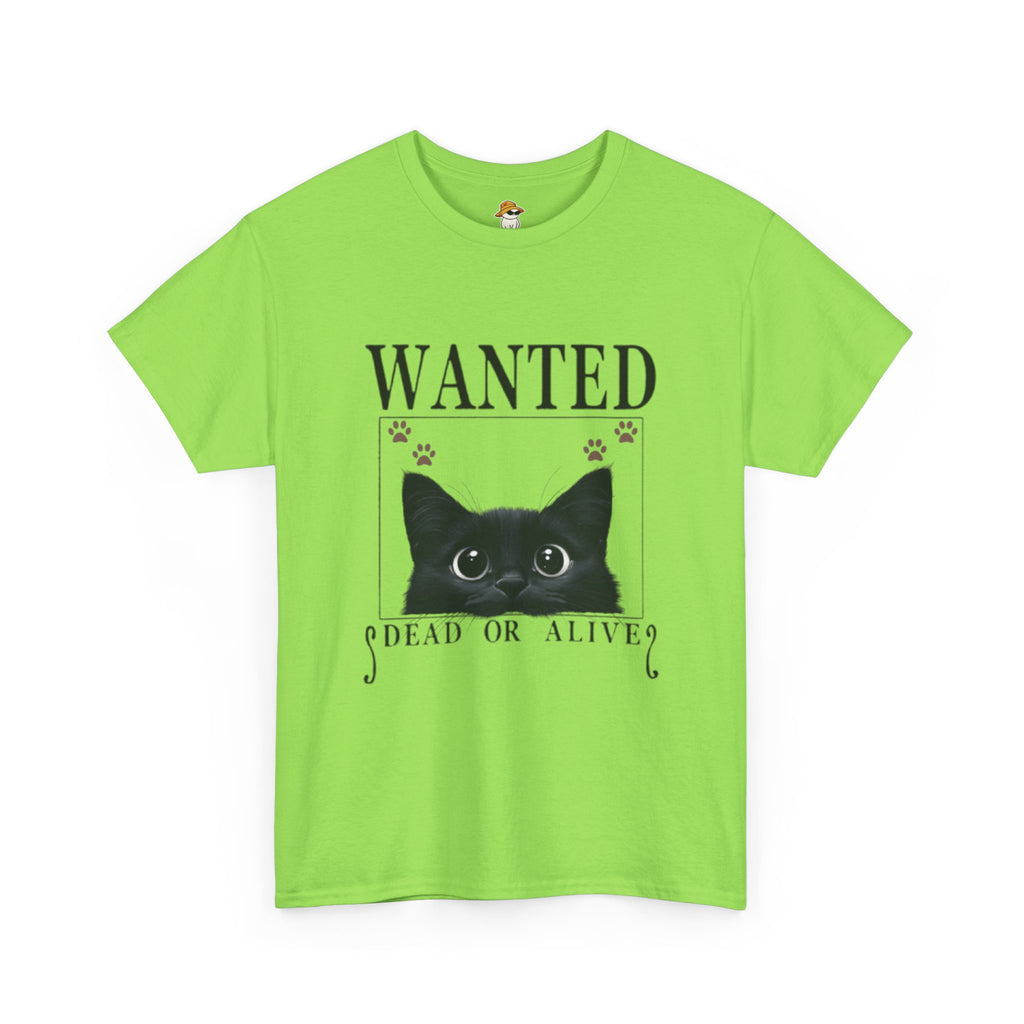 Wanted Cat Graphic Tee – Funny Black Cat T-Shirt