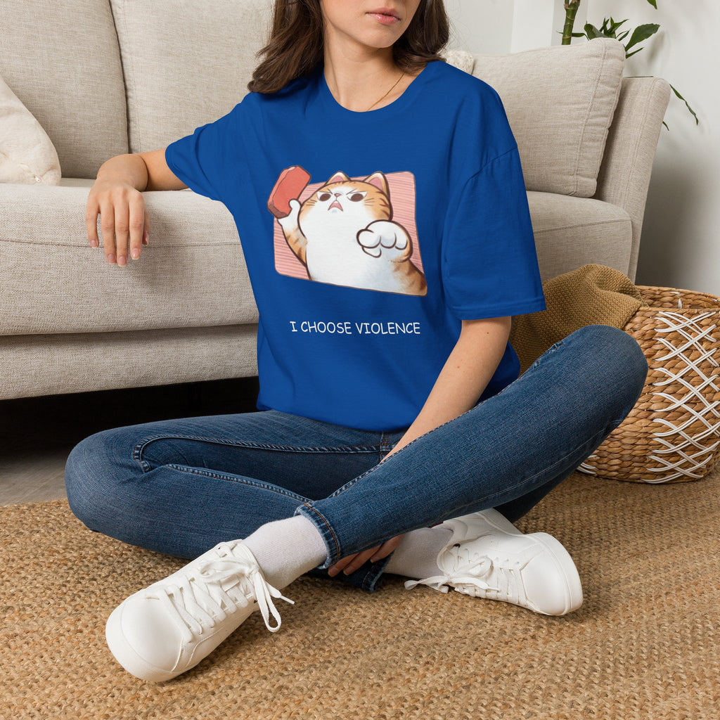 I Choose Violence Cat T-Shirt – Funny Cat Graphic Tee