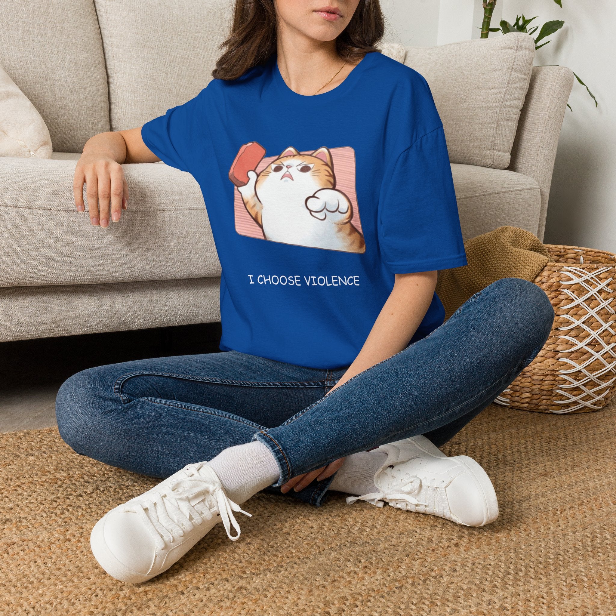 I Choose Violence Cat T-Shirt – Funny Cat Graphic Tee