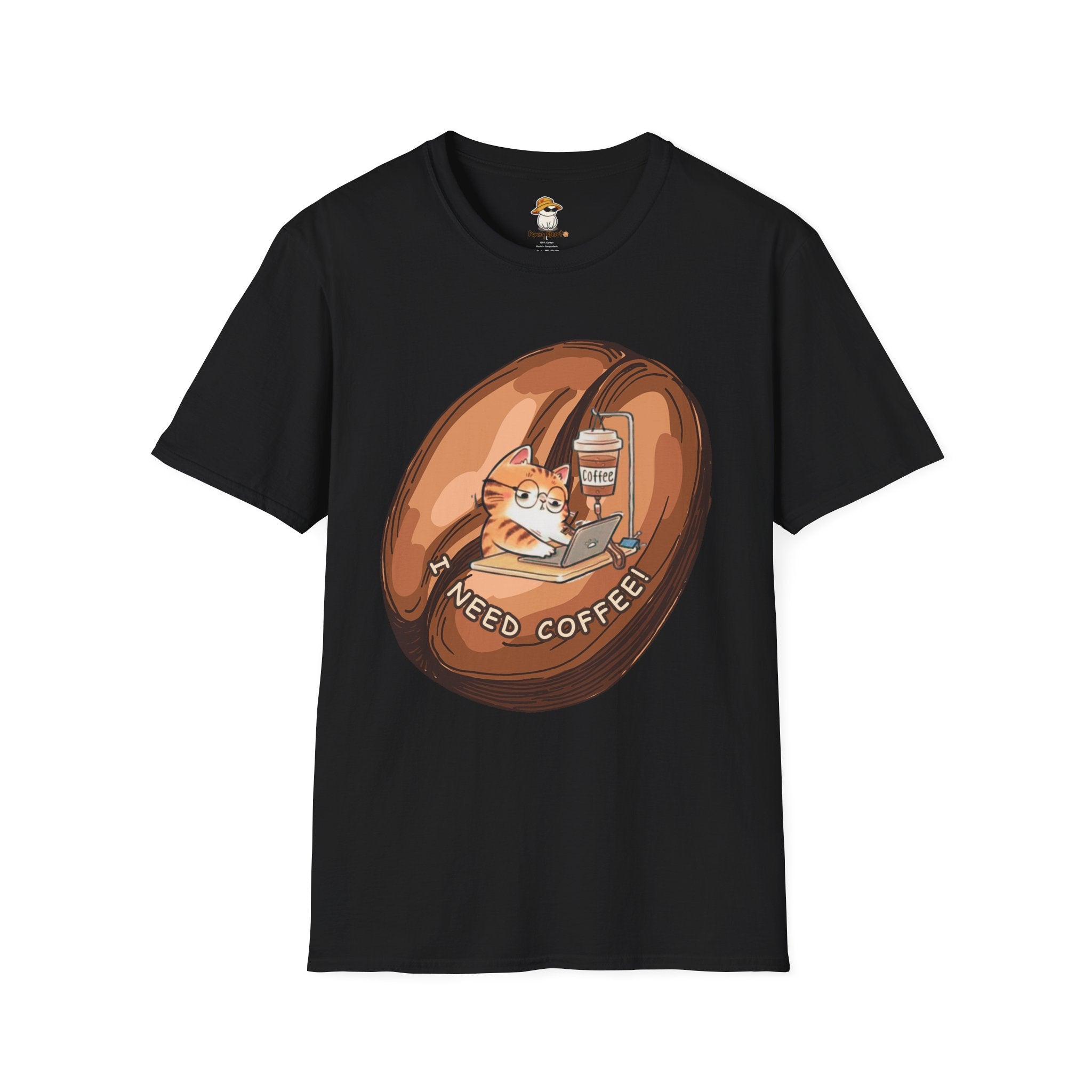 I Need Coffee Cat T-Shirt – Funny Cat Graphic Tee