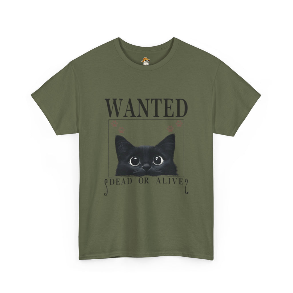 Wanted Cat Graphic Tee – Funny Black Cat T-Shirt