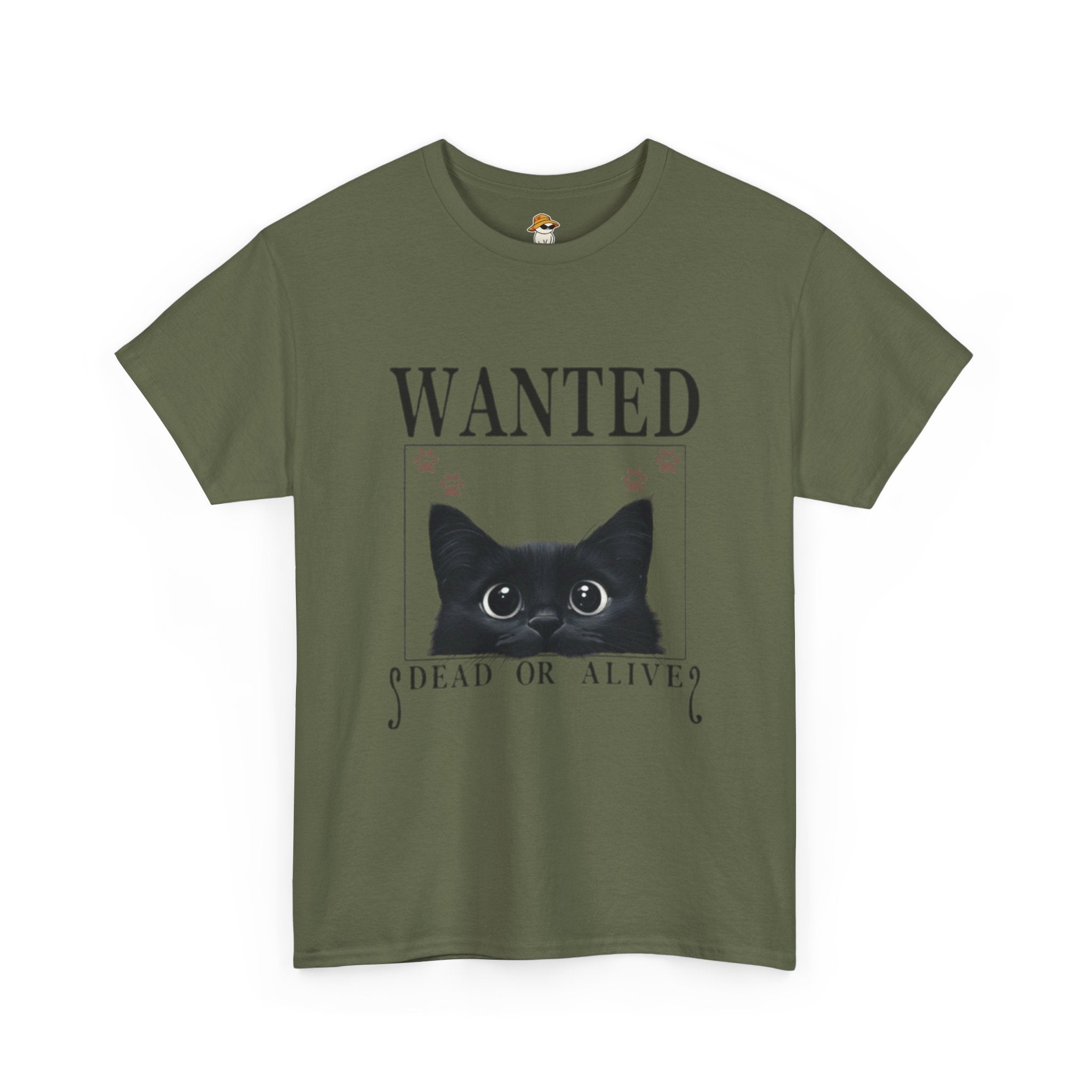 Wanted Cat Graphic Tee – Funny Black Cat T-Shirt