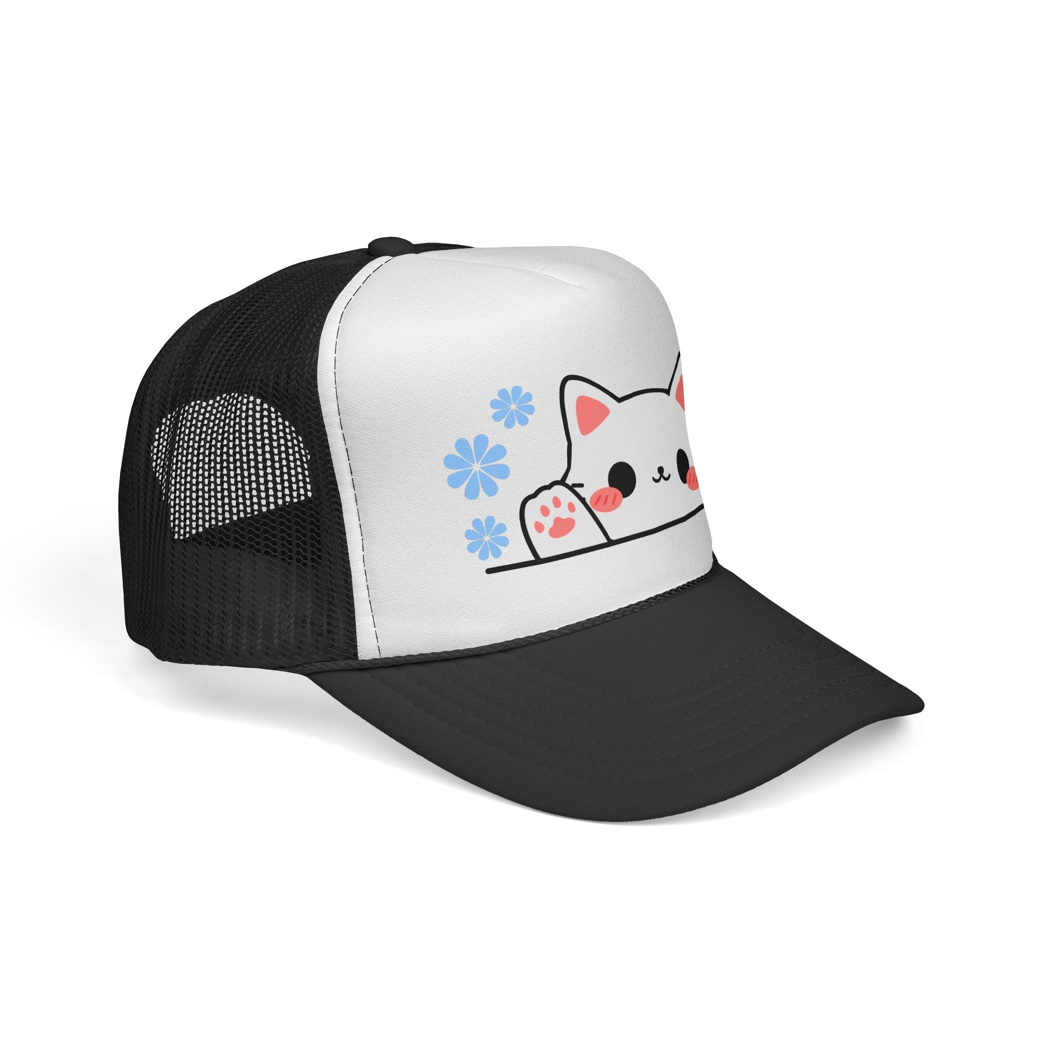 Peeking Cat Trucker Cap – Kawaii Cat Baseball Hat