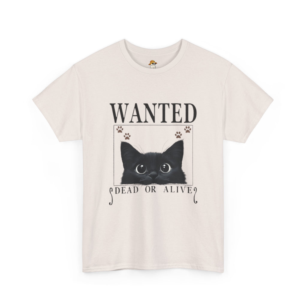 Wanted Cat Graphic Tee – Funny Black Cat T-Shirt