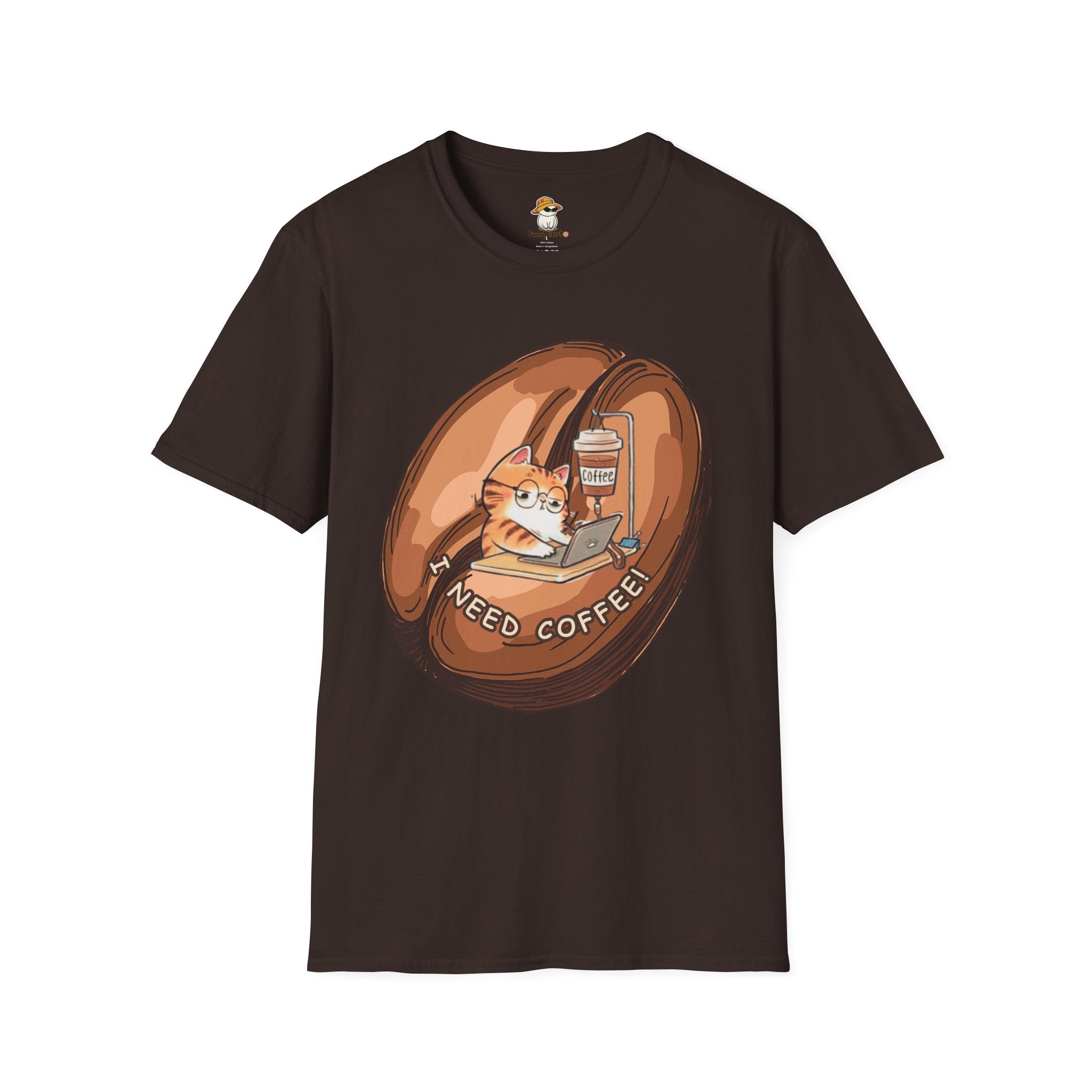 I Need Coffee Cat T-Shirt – Funny Cat Graphic Tee