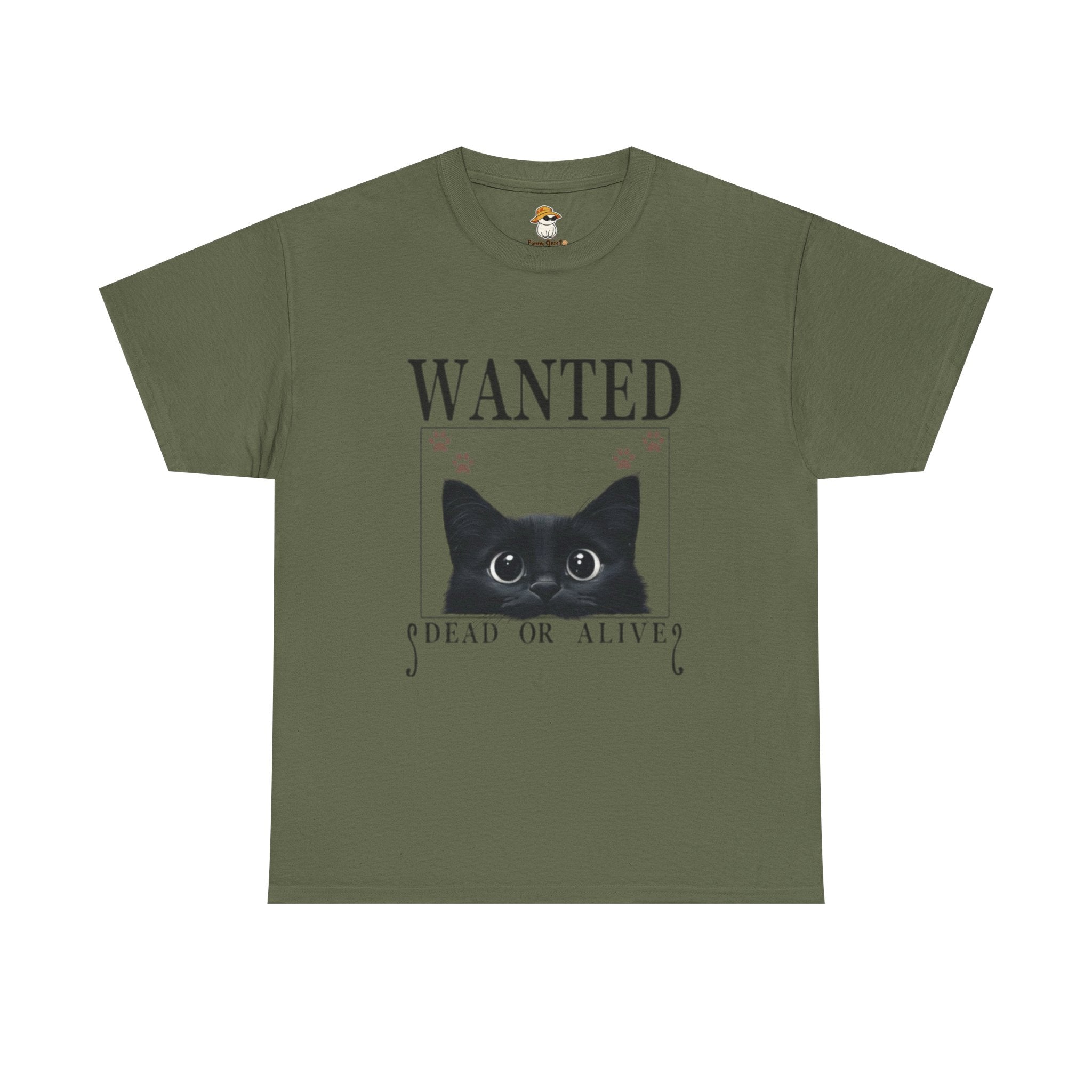 Wanted Cat Graphic Tee – Funny Black Cat T-Shirt