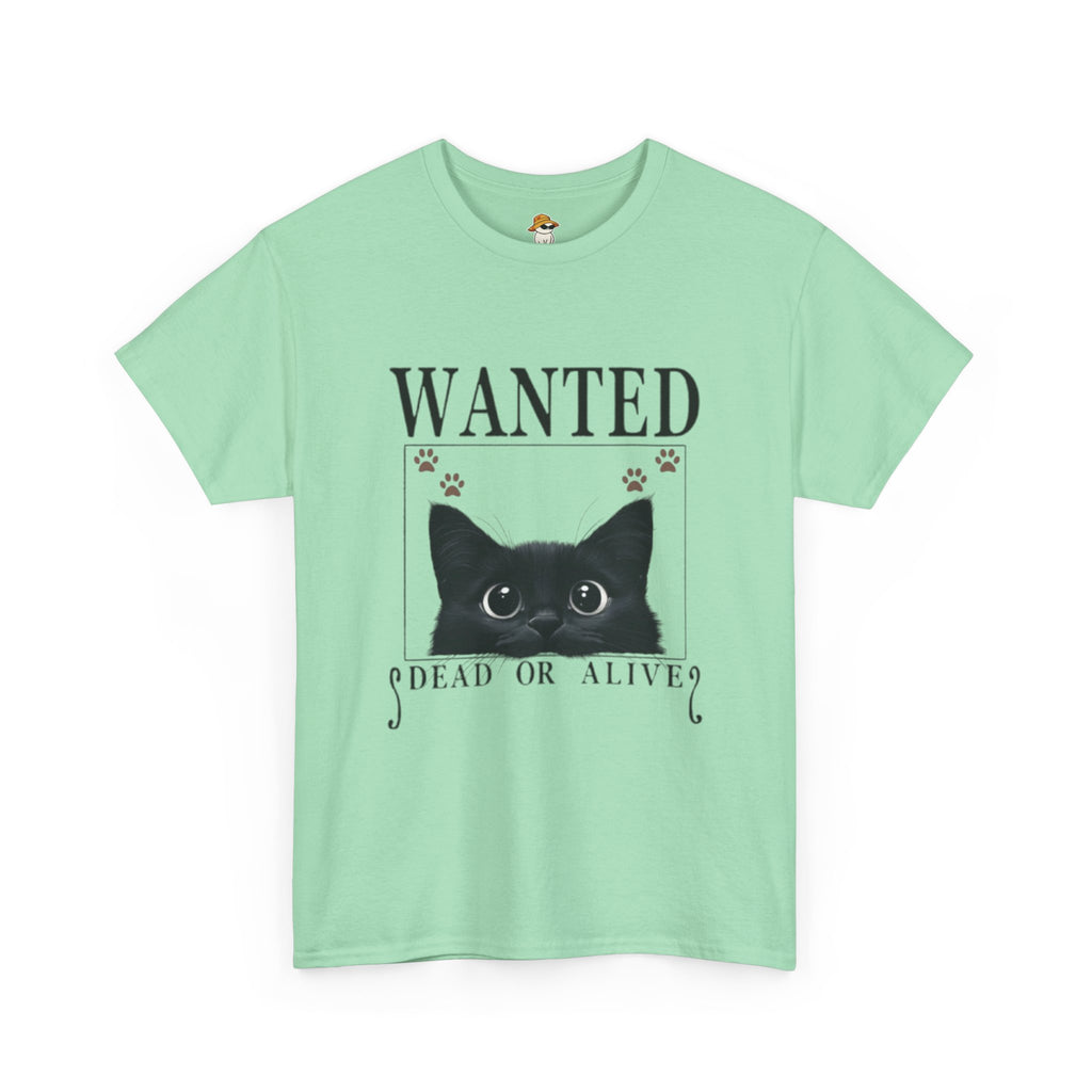Wanted Cat Graphic Tee – Funny Black Cat T-Shirt
