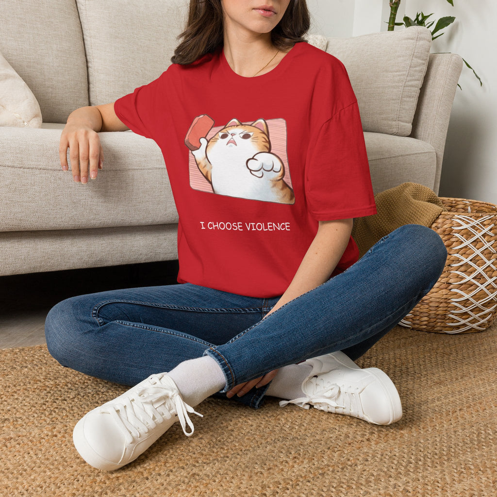 I Choose Violence Cat T-Shirt – Funny Cat Graphic Tee