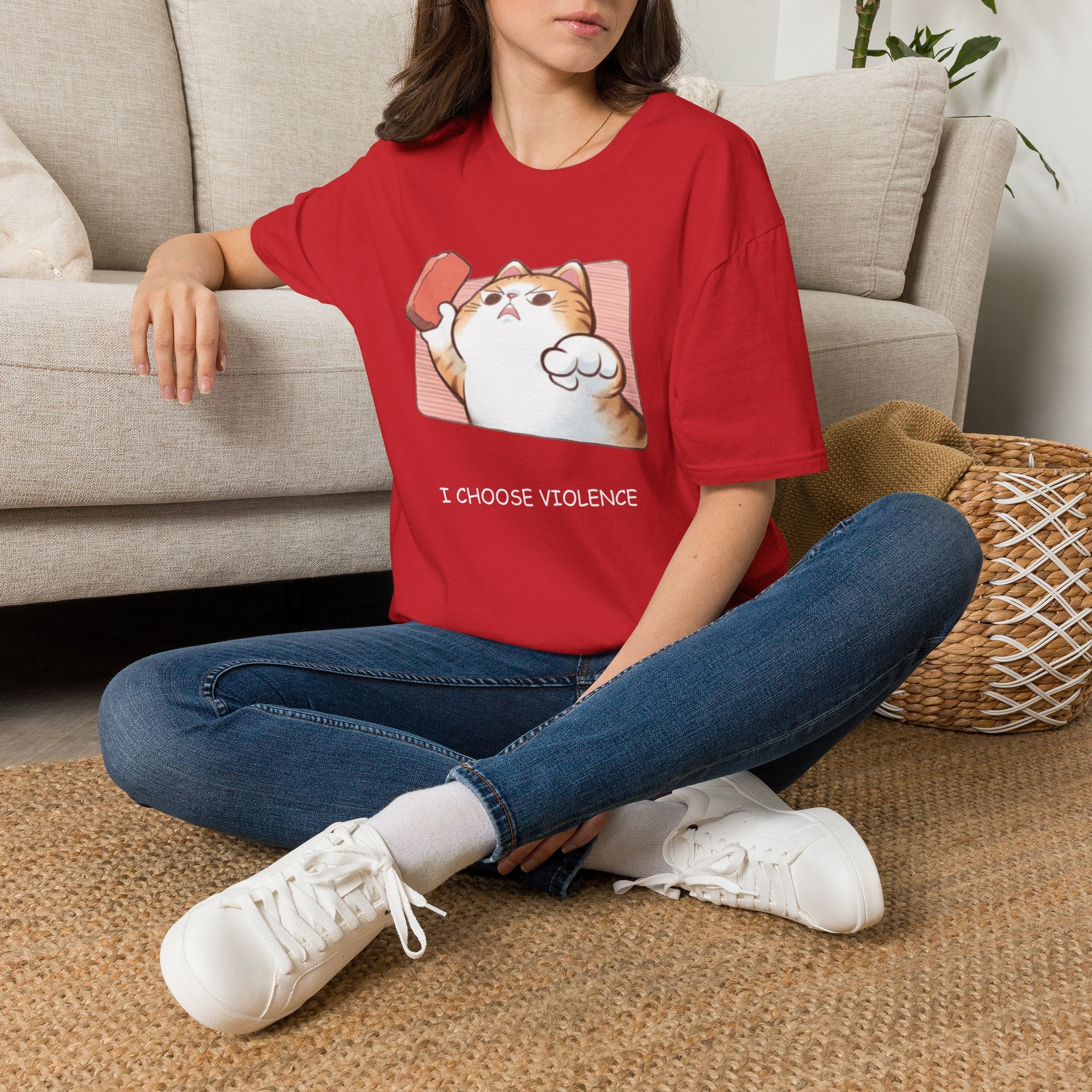 I Choose Violence Cat T-Shirt – Funny Cat Graphic Tee