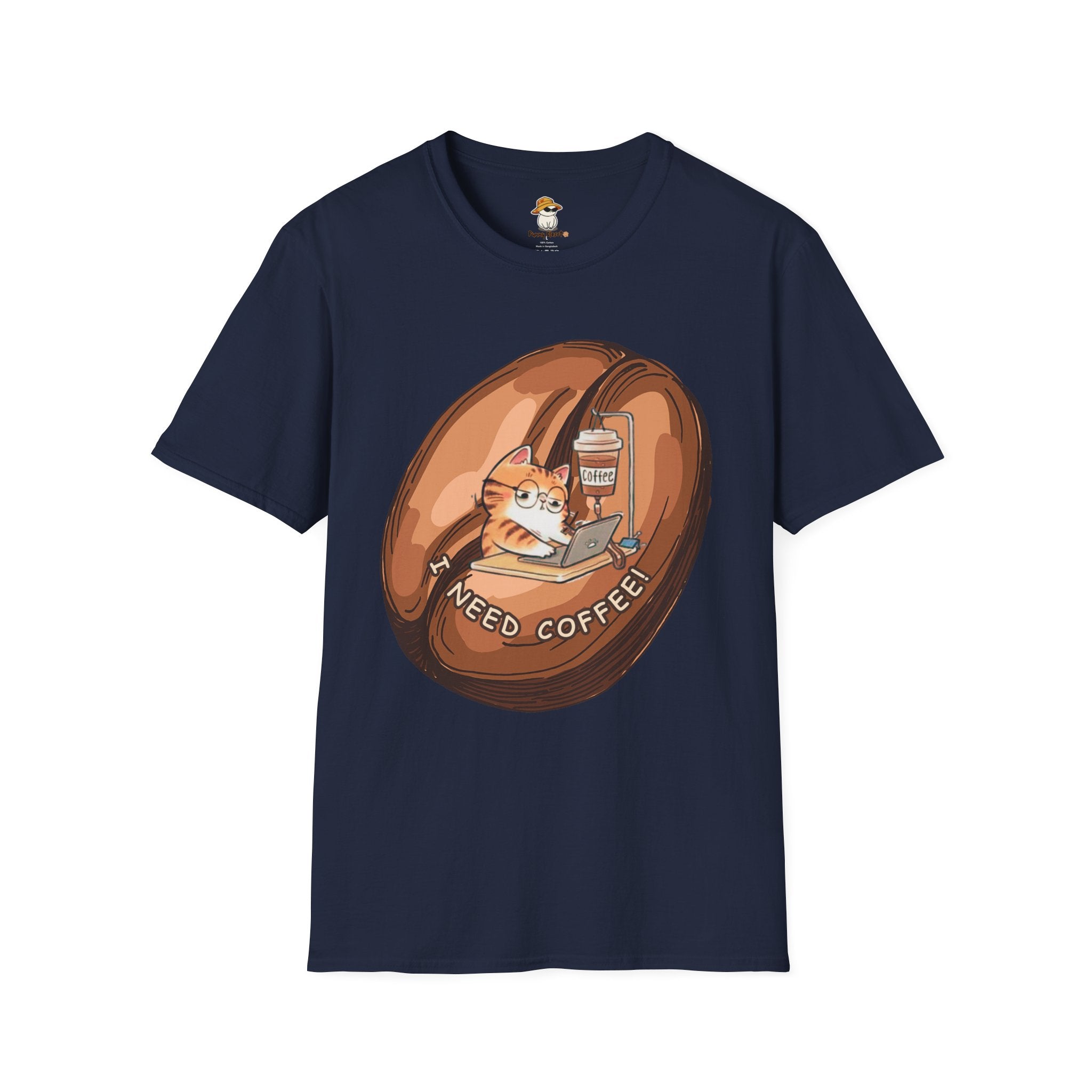 I Need Coffee Cat T-Shirt – Funny Cat Graphic Tee