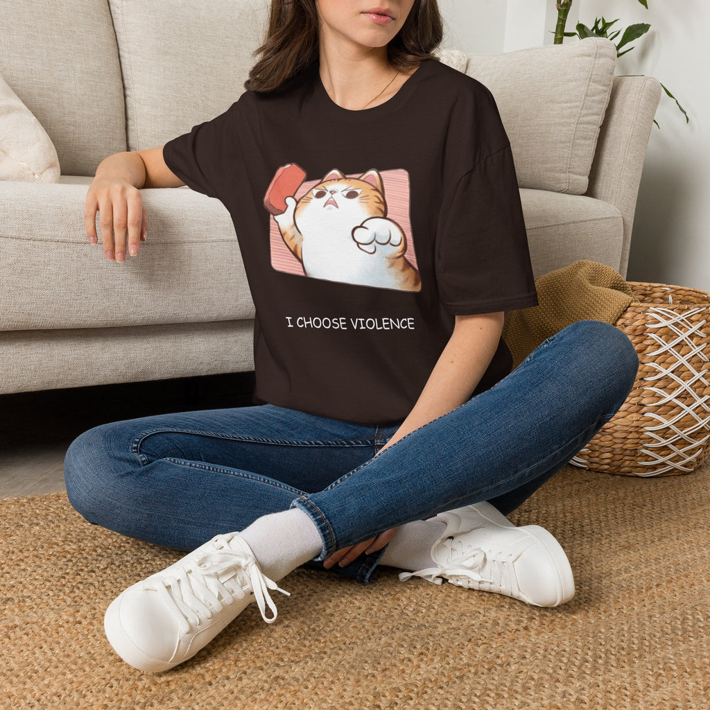 I Choose Violence Cat T-Shirt – Funny Cat Graphic Tee