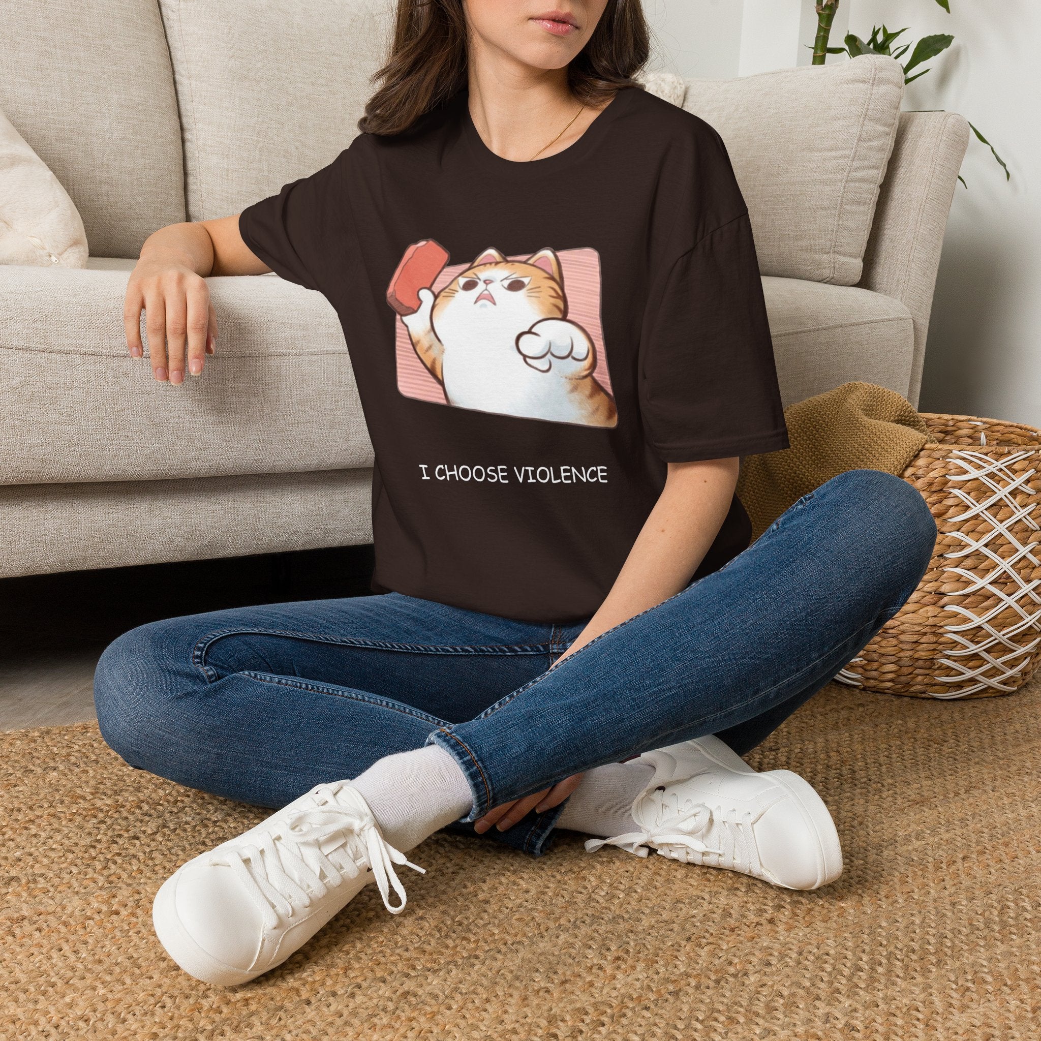 I Choose Violence Cat T-Shirt – Funny Cat Graphic Tee