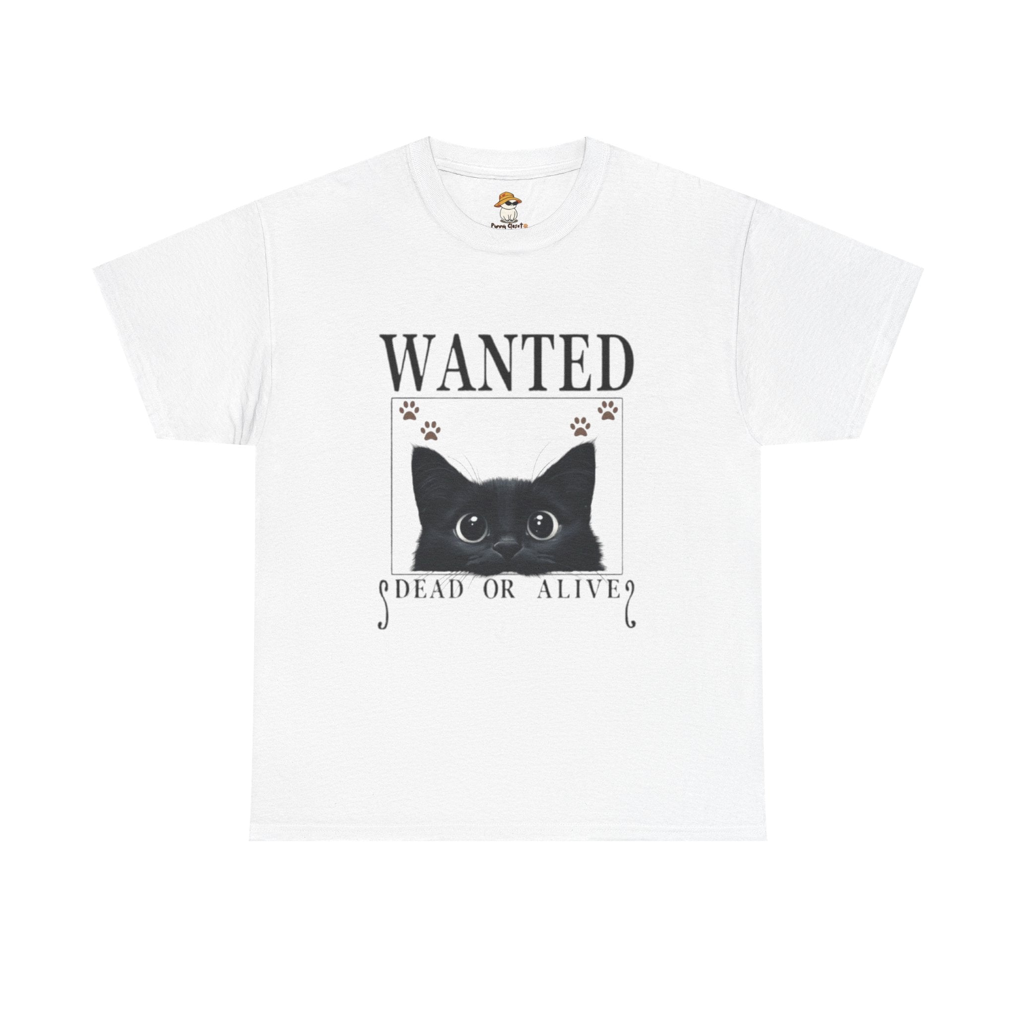 Wanted Cat Graphic Tee – Funny Black Cat T-Shirt