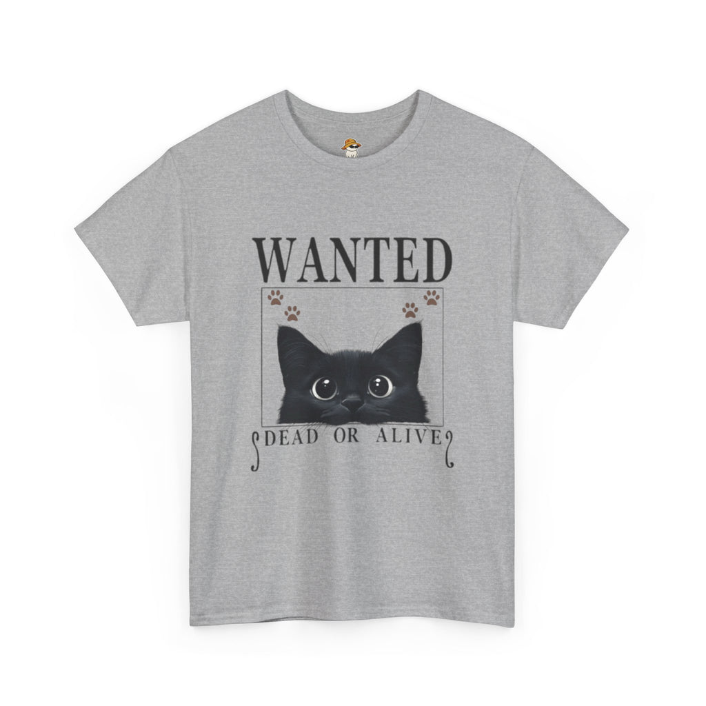 Wanted Cat Graphic Tee – Funny Black Cat T-Shirt