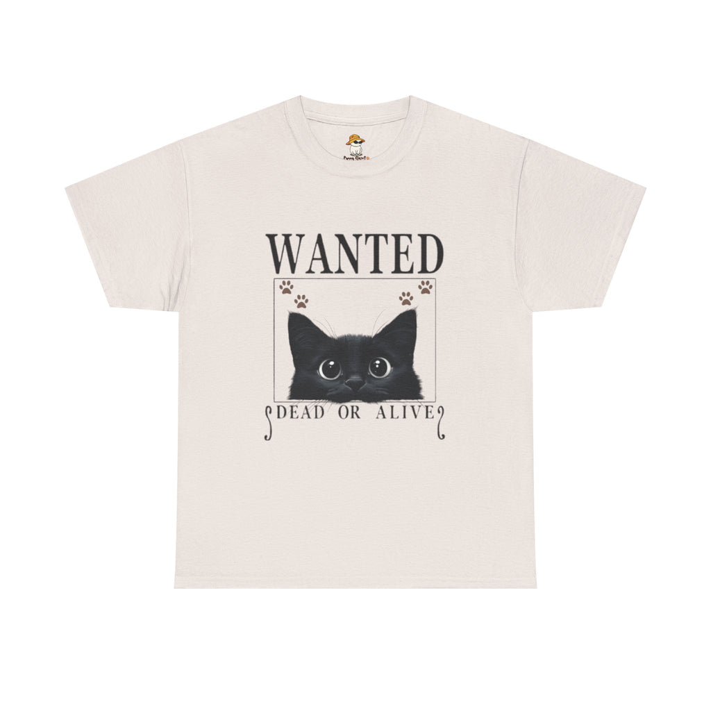 Wanted Cat Graphic Tee – Funny Black Cat T-Shirt