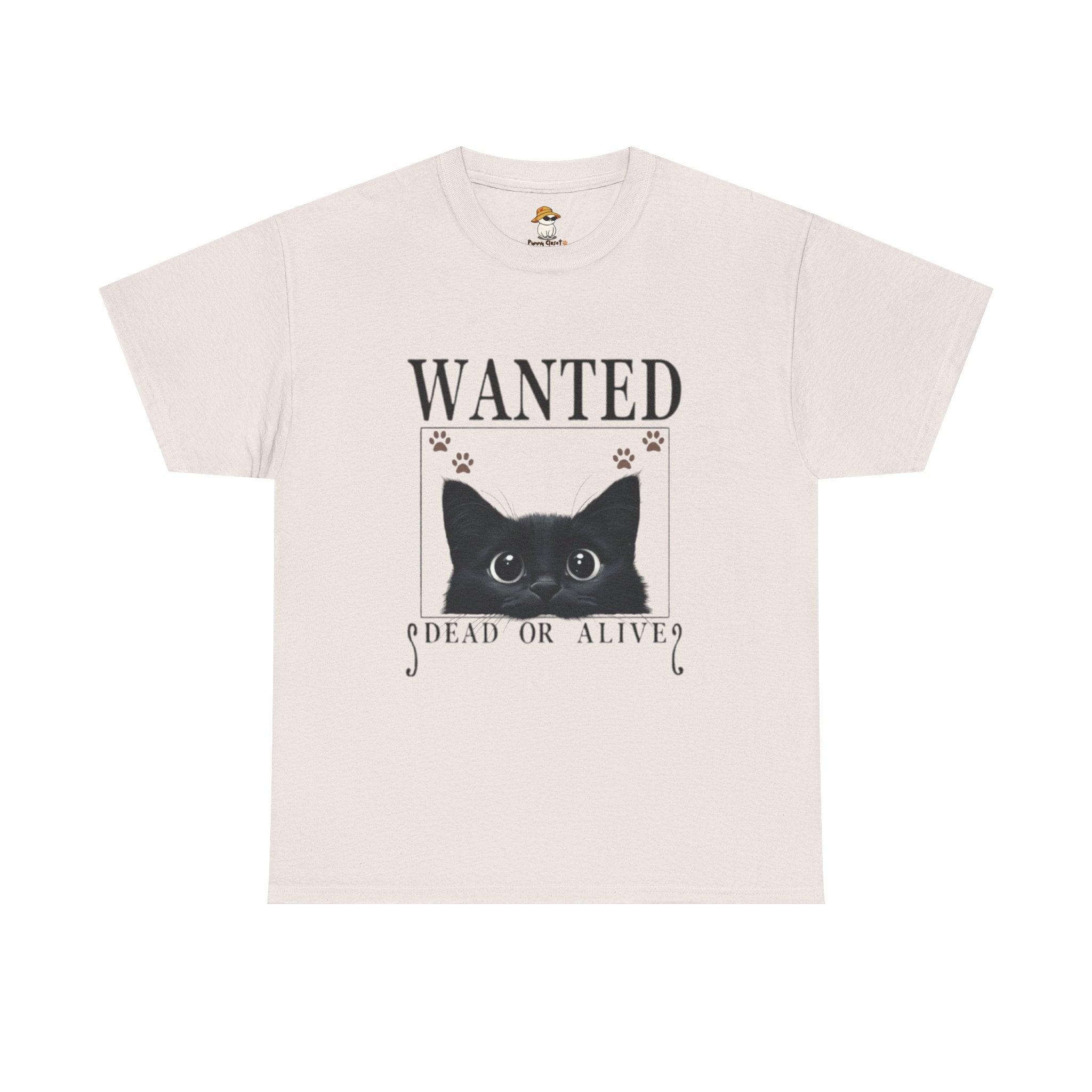 Wanted Cat Graphic Tee – Funny Black Cat T-Shirt
