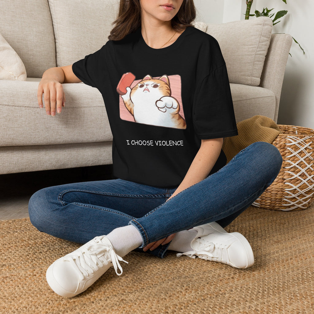 I Choose Violence Cat T-Shirt – Funny Cat Graphic Tee