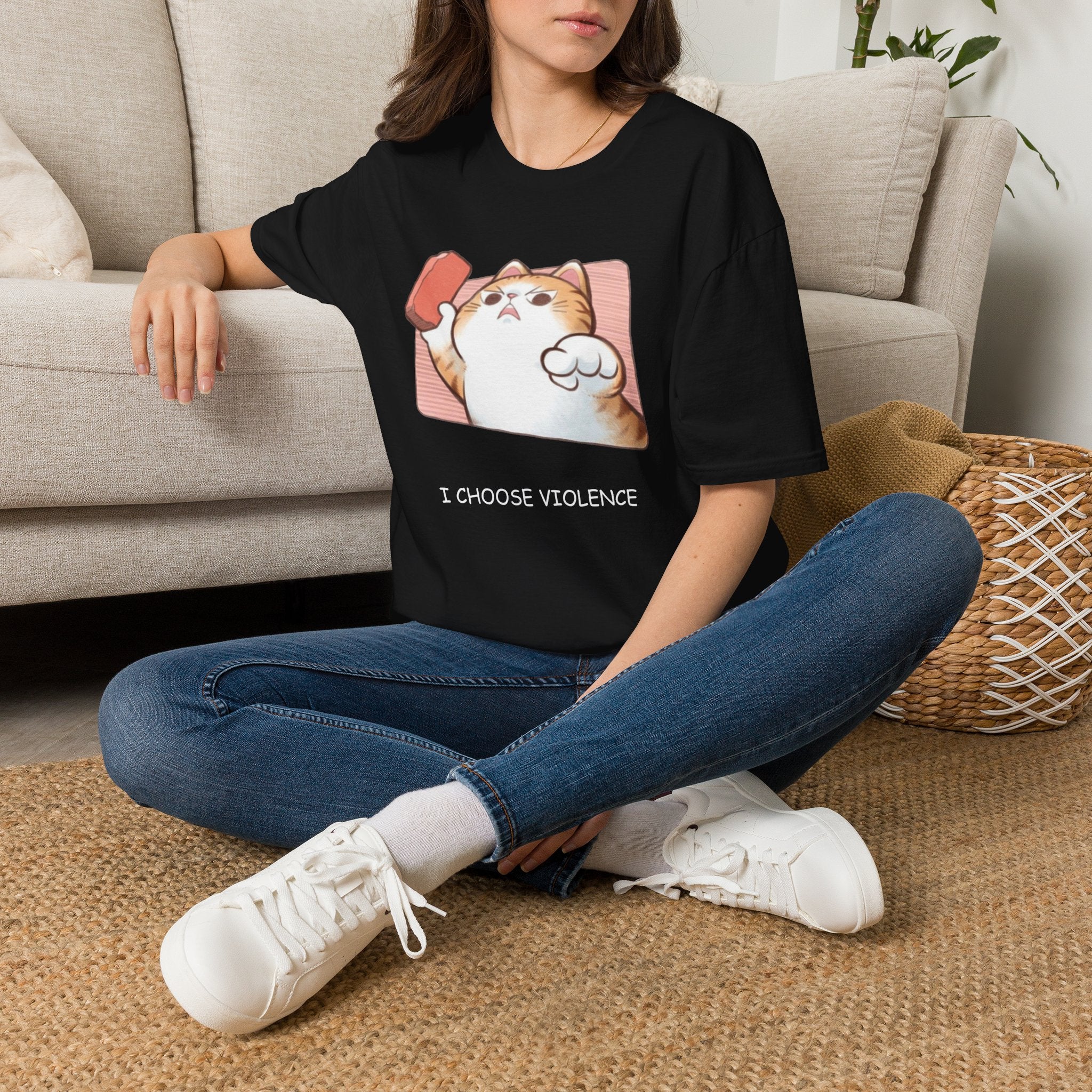 I Choose Violence Cat T-Shirt – Funny Cat Graphic Tee