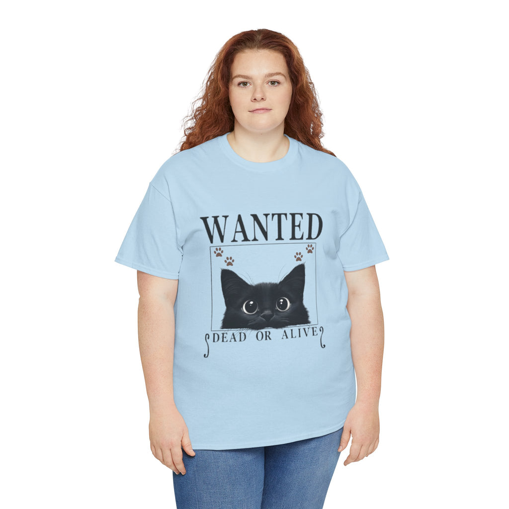 Wanted Cat Graphic Tee – Funny Black Cat T-Shirt