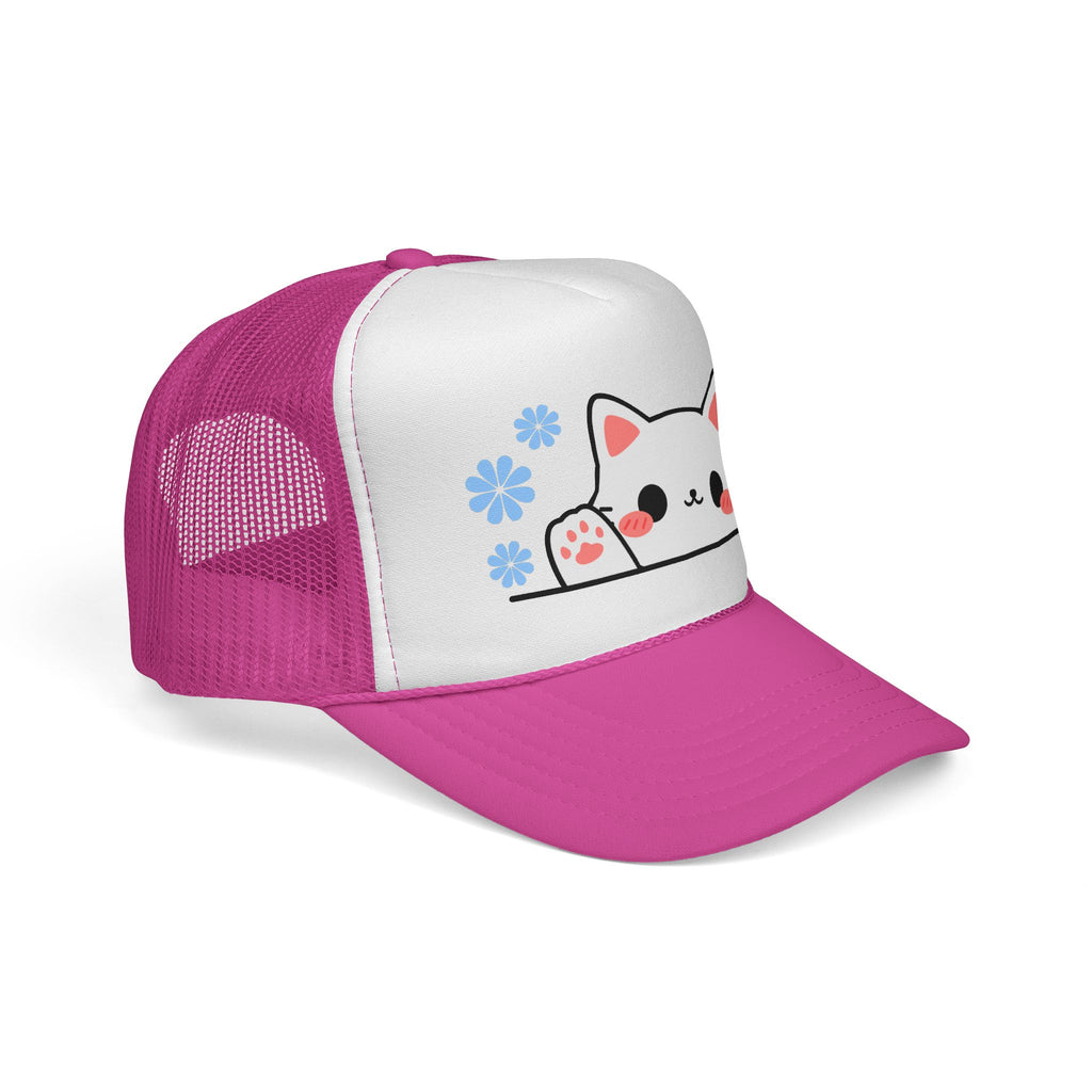 Peeking Cat Trucker Cap – Kawaii Cat Baseball Hat