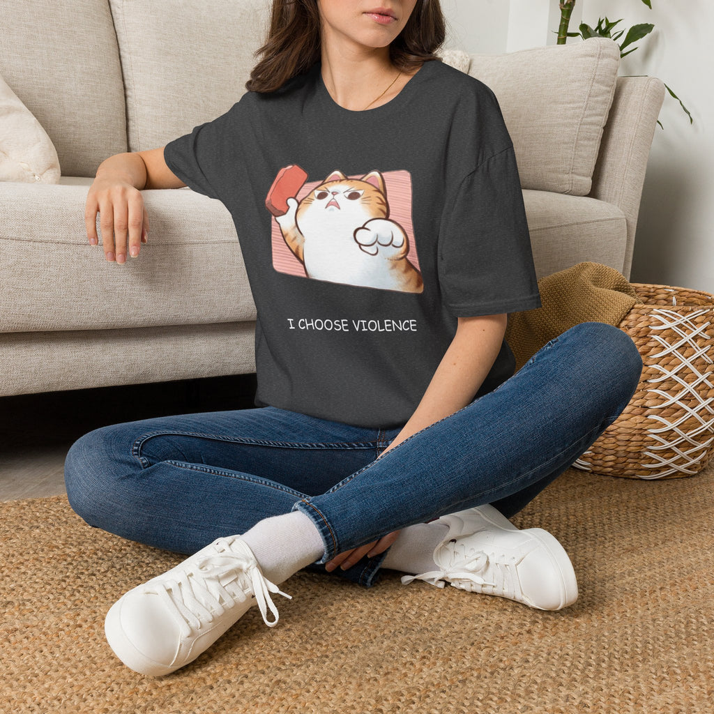 I Choose Violence Cat T-Shirt – Funny Cat Graphic Tee