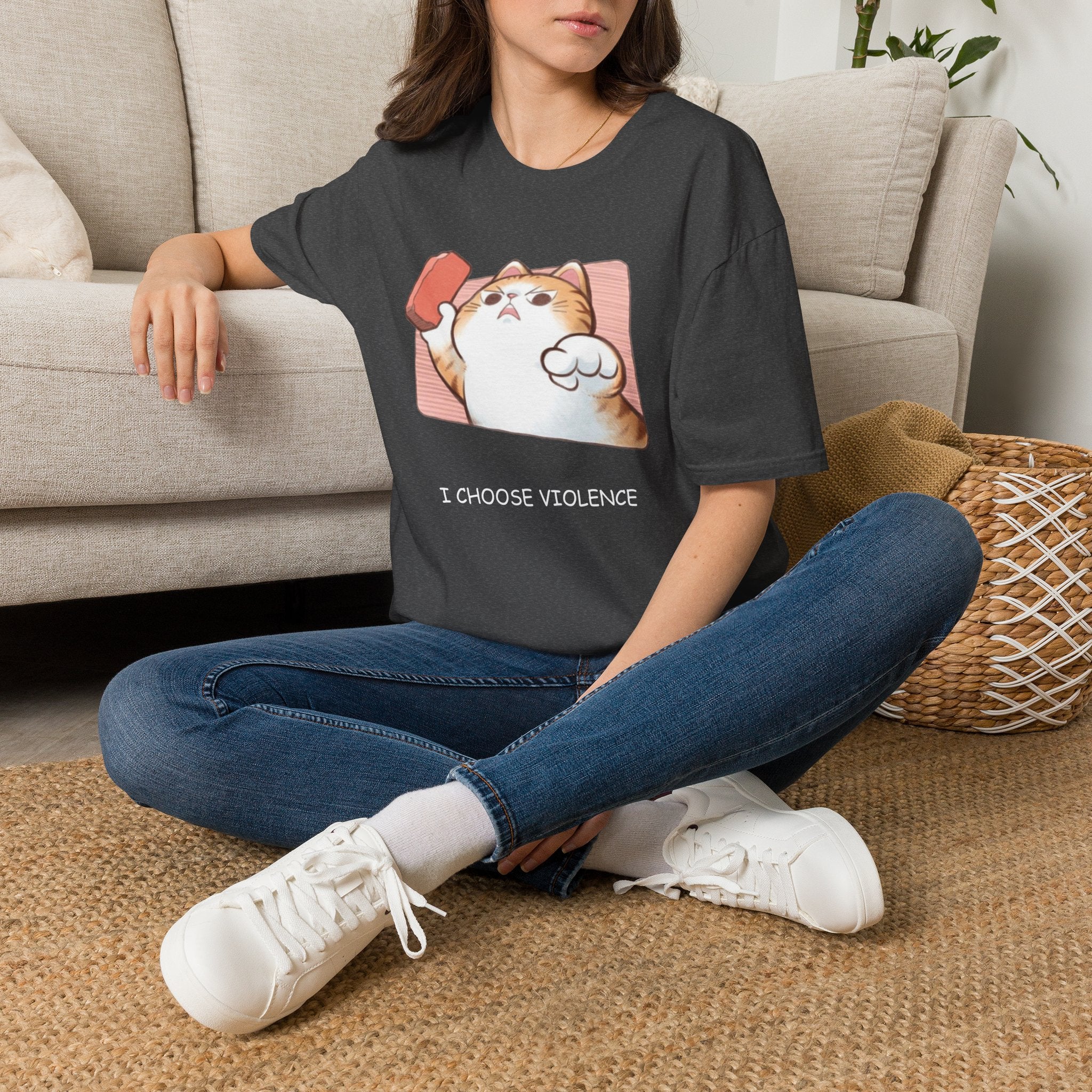 I Choose Violence Cat T-Shirt – Funny Cat Graphic Tee