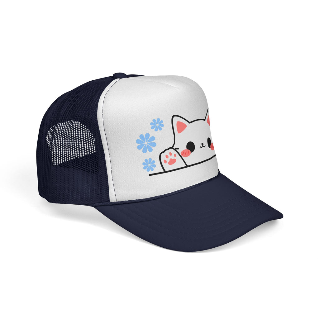 Peeking Cat Trucker Cap – Kawaii Cat Baseball Hat