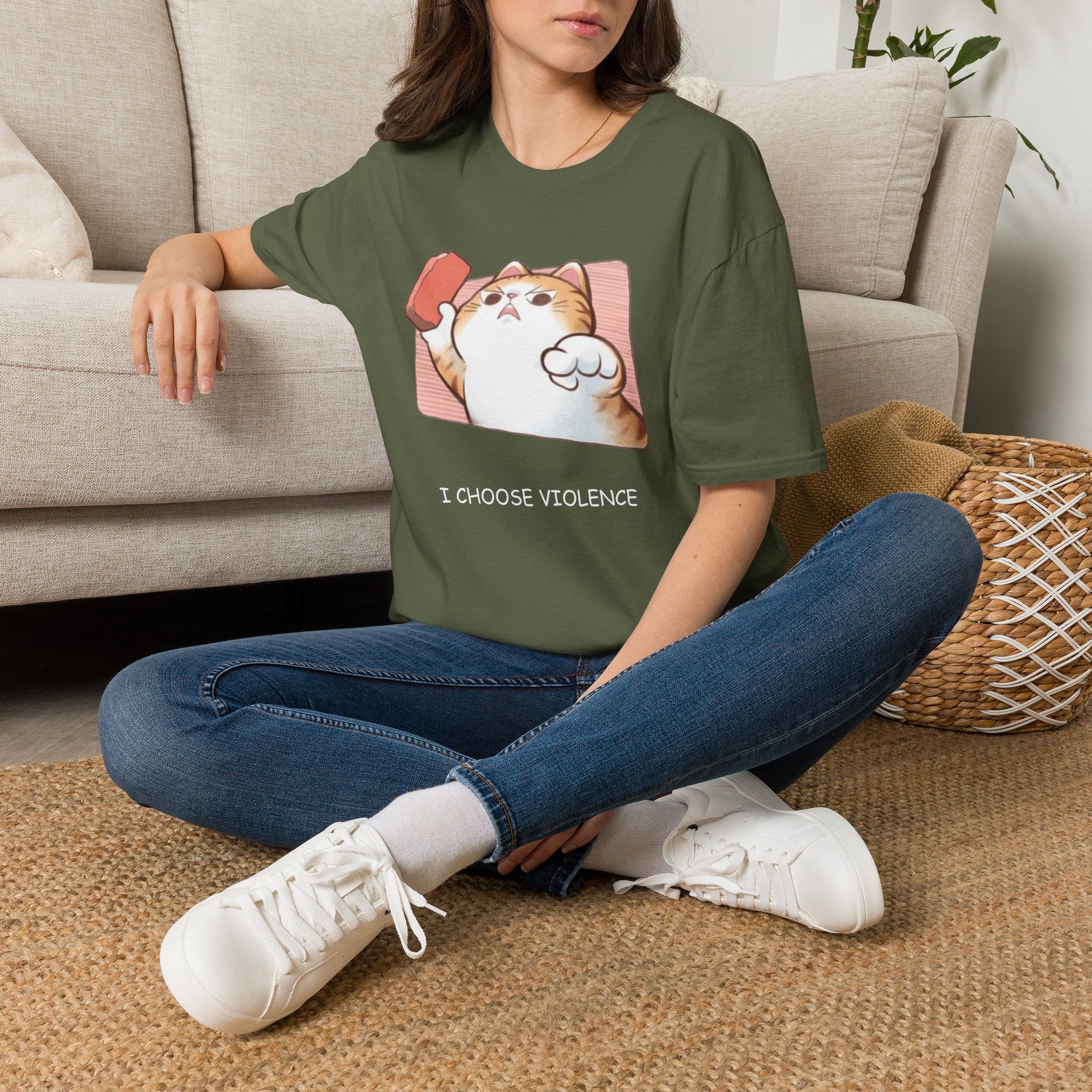 I Choose Violence Cat T-Shirt – Funny Cat Graphic Tee