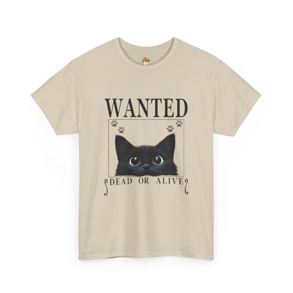 Wanted Cat Graphic Tee – Funny Black Cat T-Shirt