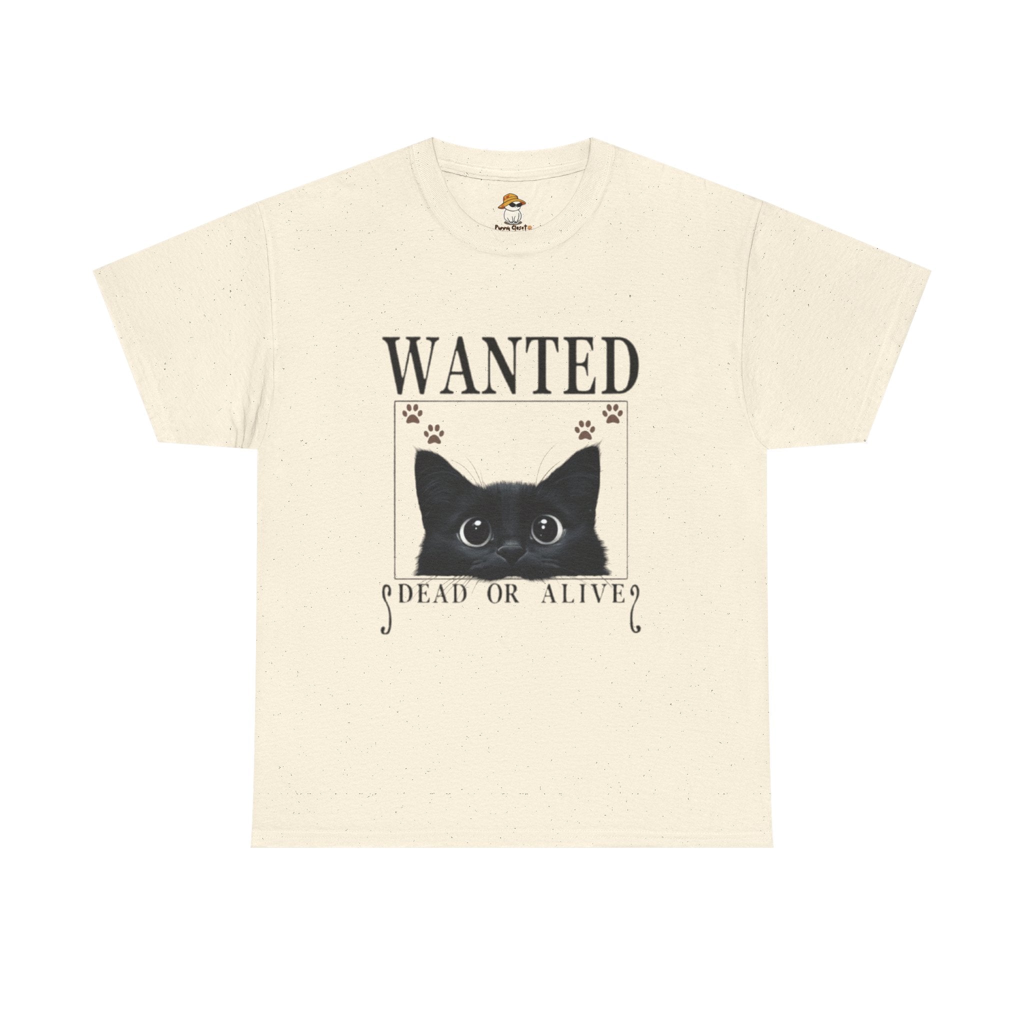 Wanted Cat Graphic Tee – Funny Black Cat T-Shirt