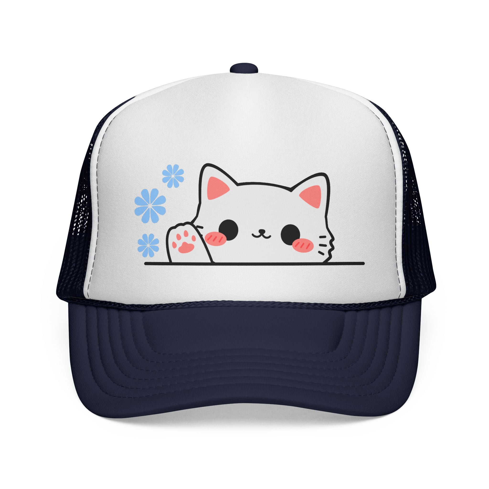 Peeking Cat Trucker Cap – Kawaii Cat Baseball Hat