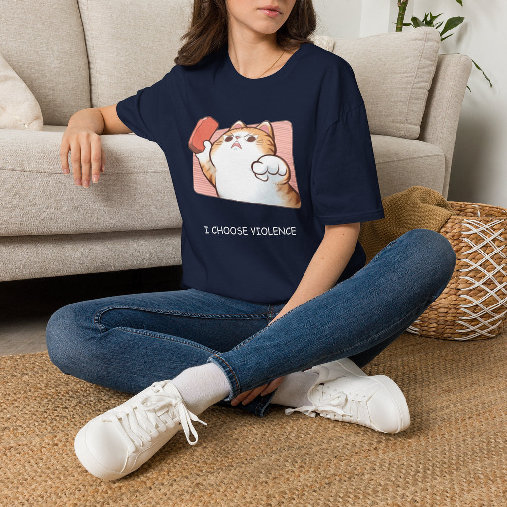 I Choose Violence Cat T-Shirt – Funny Cat Graphic Tee