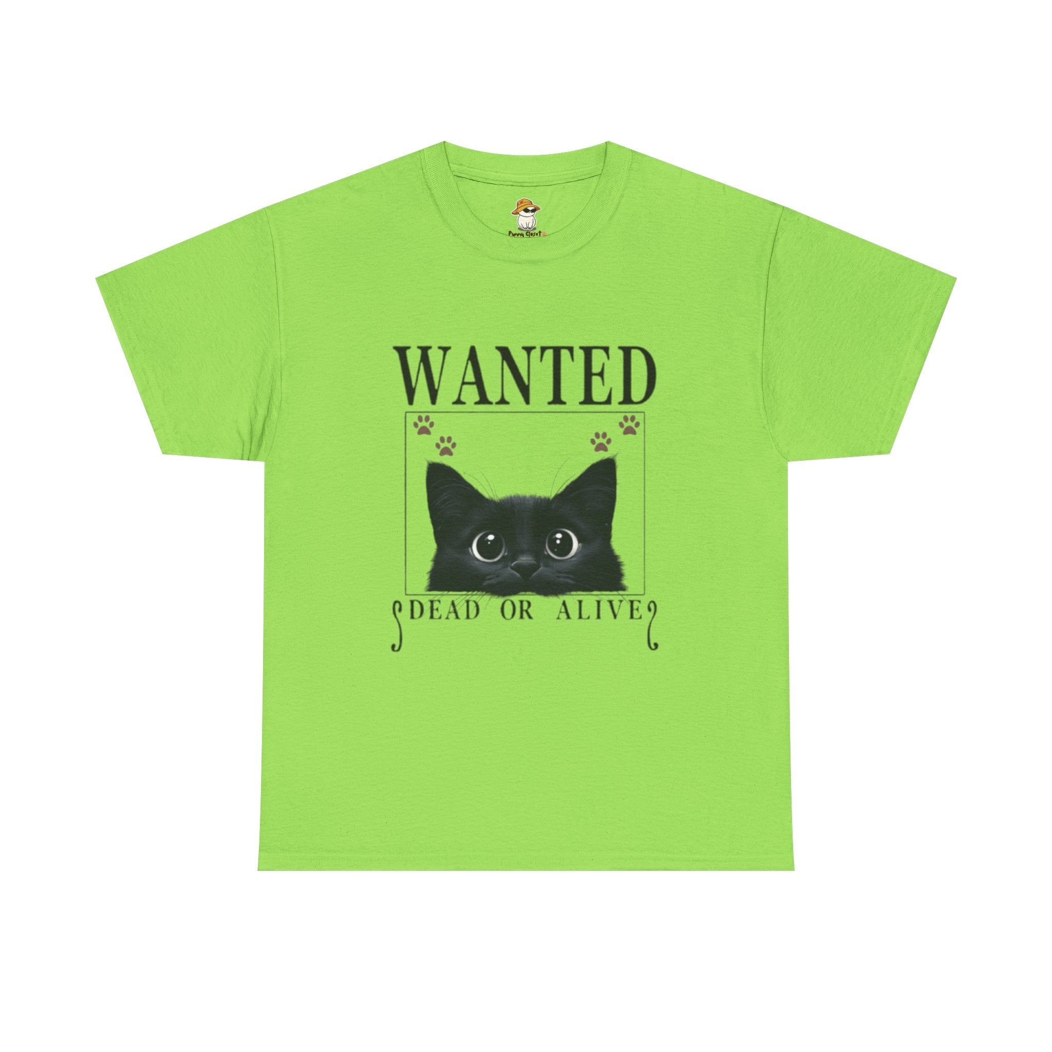 Wanted Cat Graphic Tee – Funny Black Cat T-Shirt