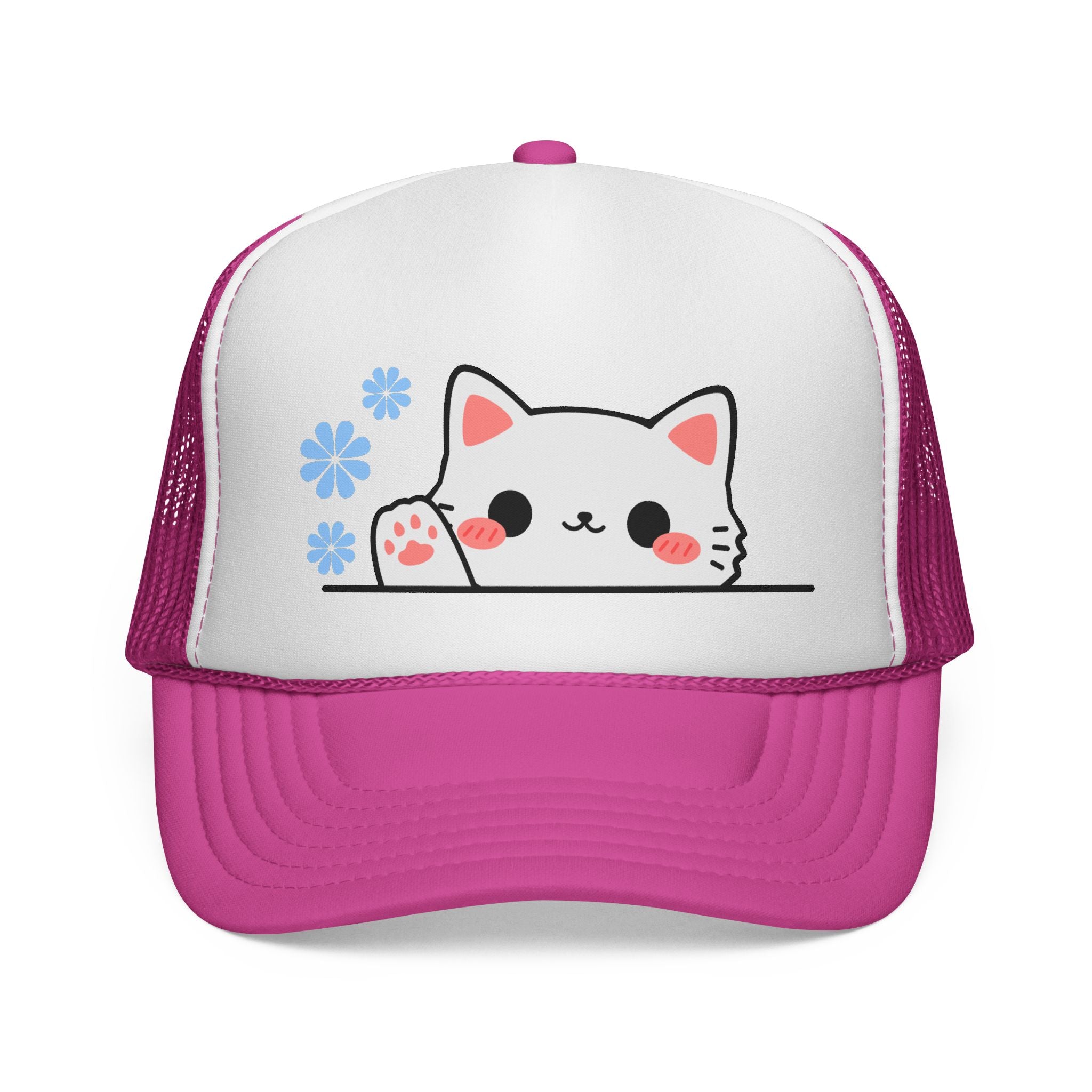 Peeking Cat Trucker Cap – Kawaii Cat Baseball Hat