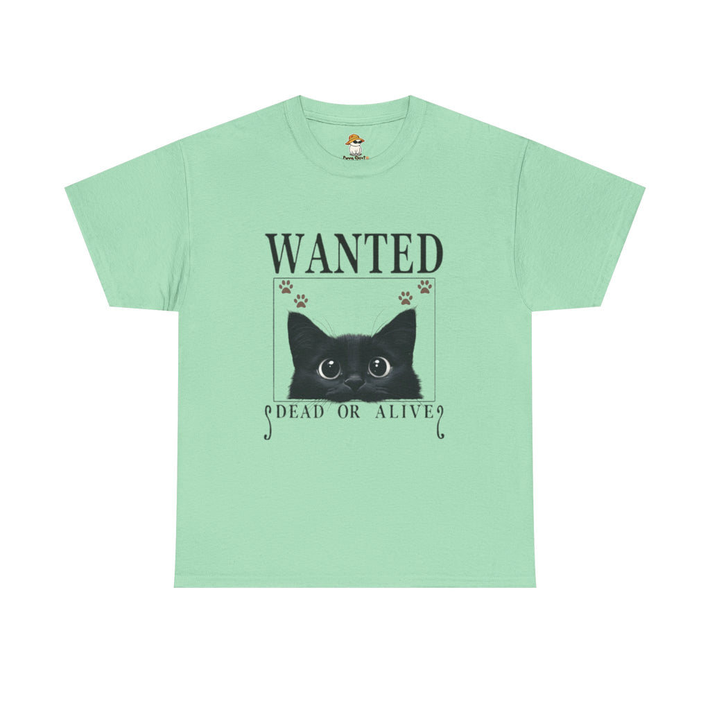 Wanted Cat Graphic Tee – Funny Black Cat T-Shirt