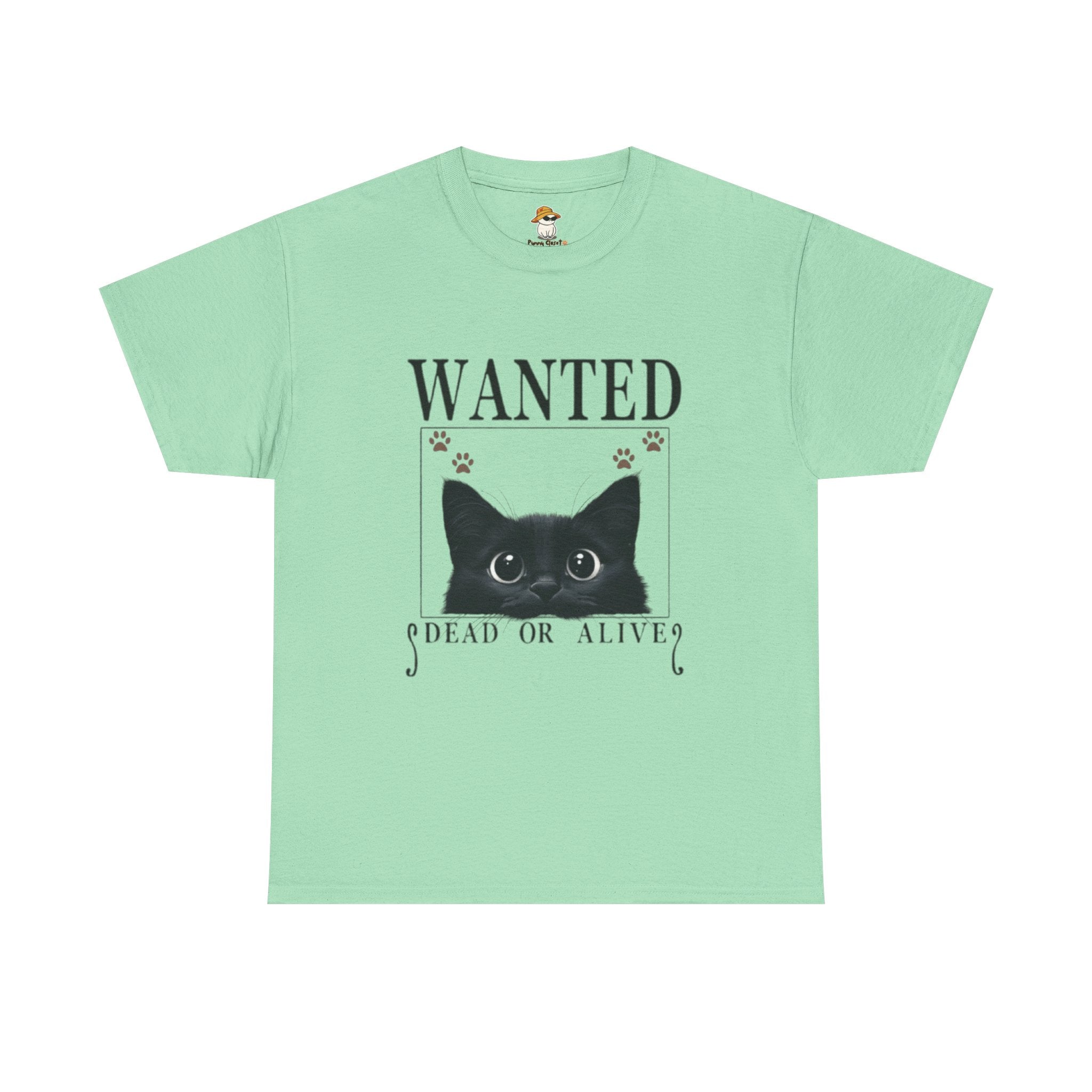 Wanted Cat Graphic Tee – Funny Black Cat T-Shirt