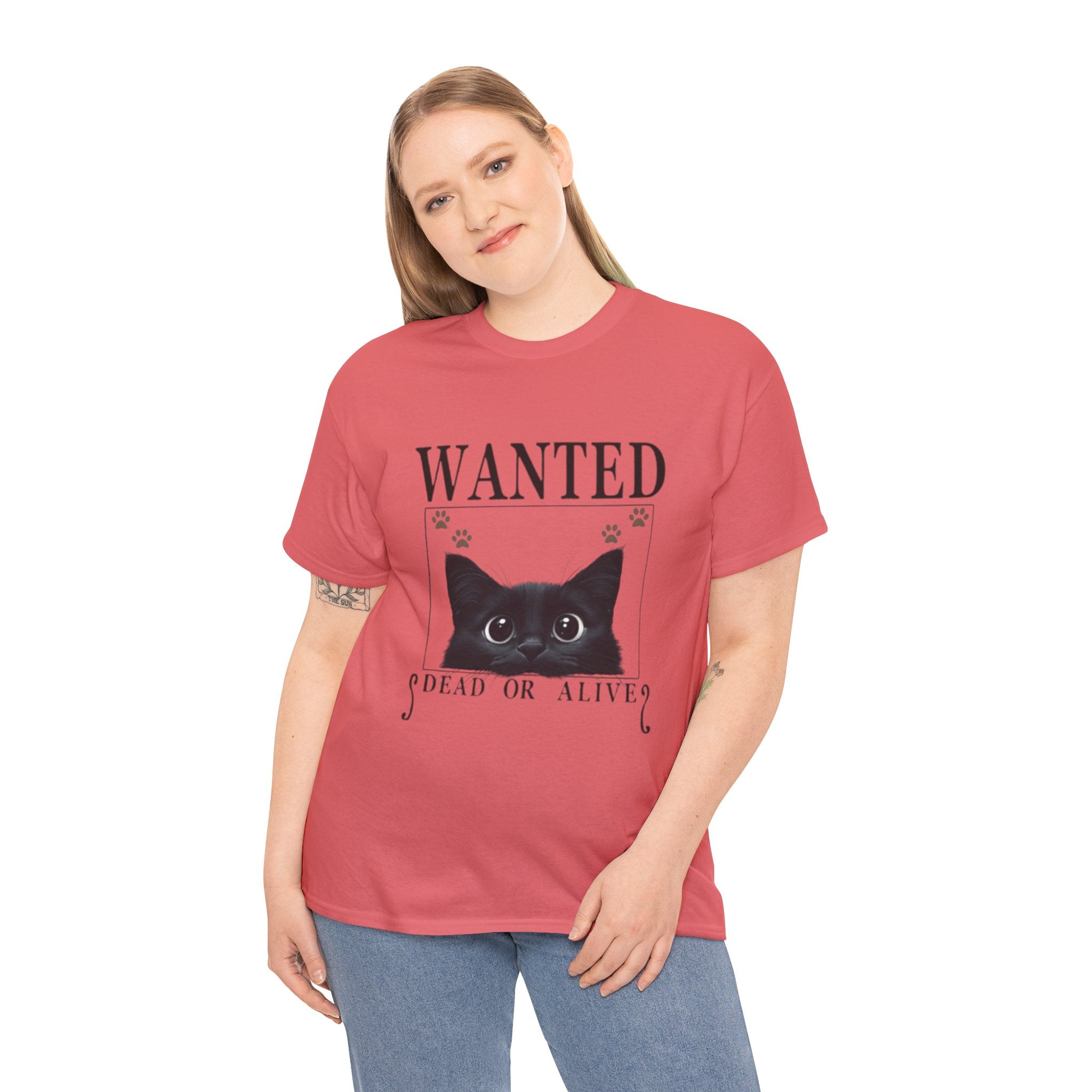 Wanted Cat Graphic Tee – Funny Black Cat T-Shirt