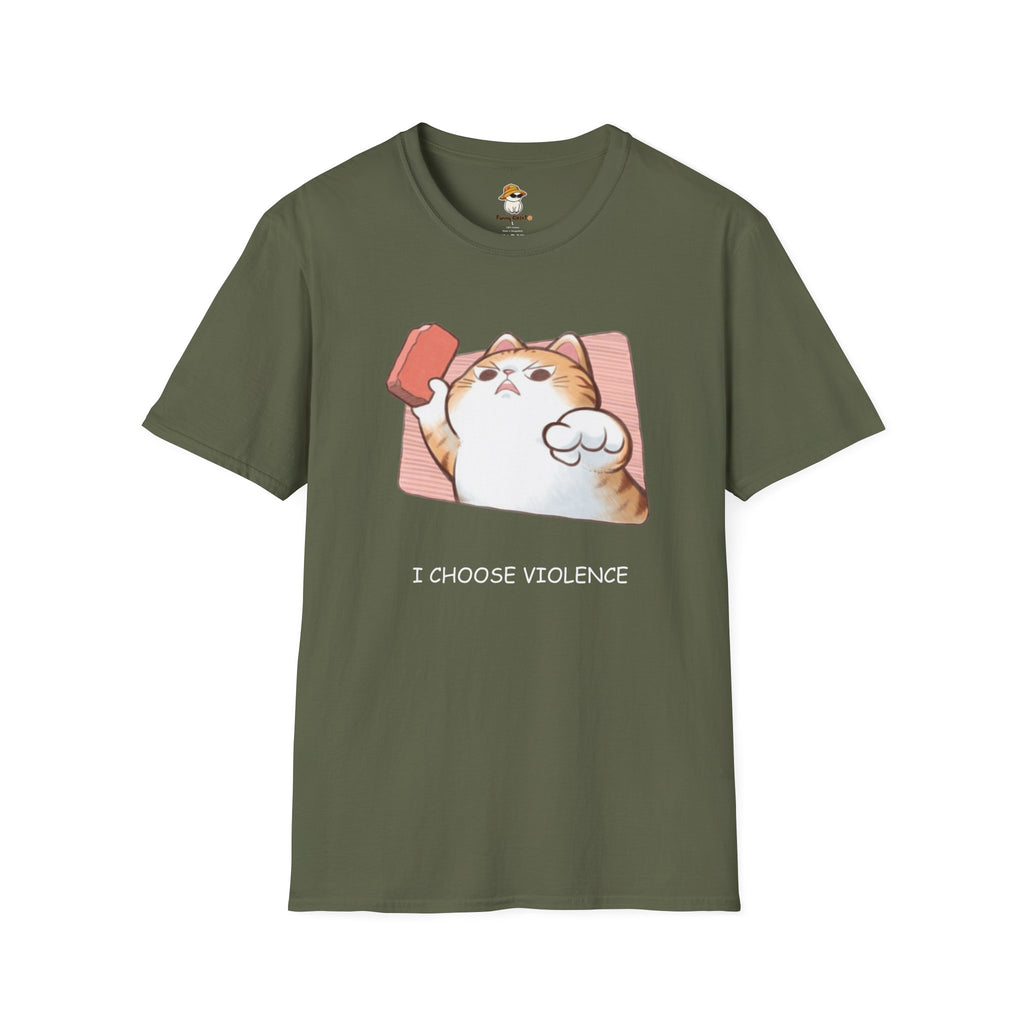 I Choose Violence Cat T-Shirt – Funny Cat Graphic Tee