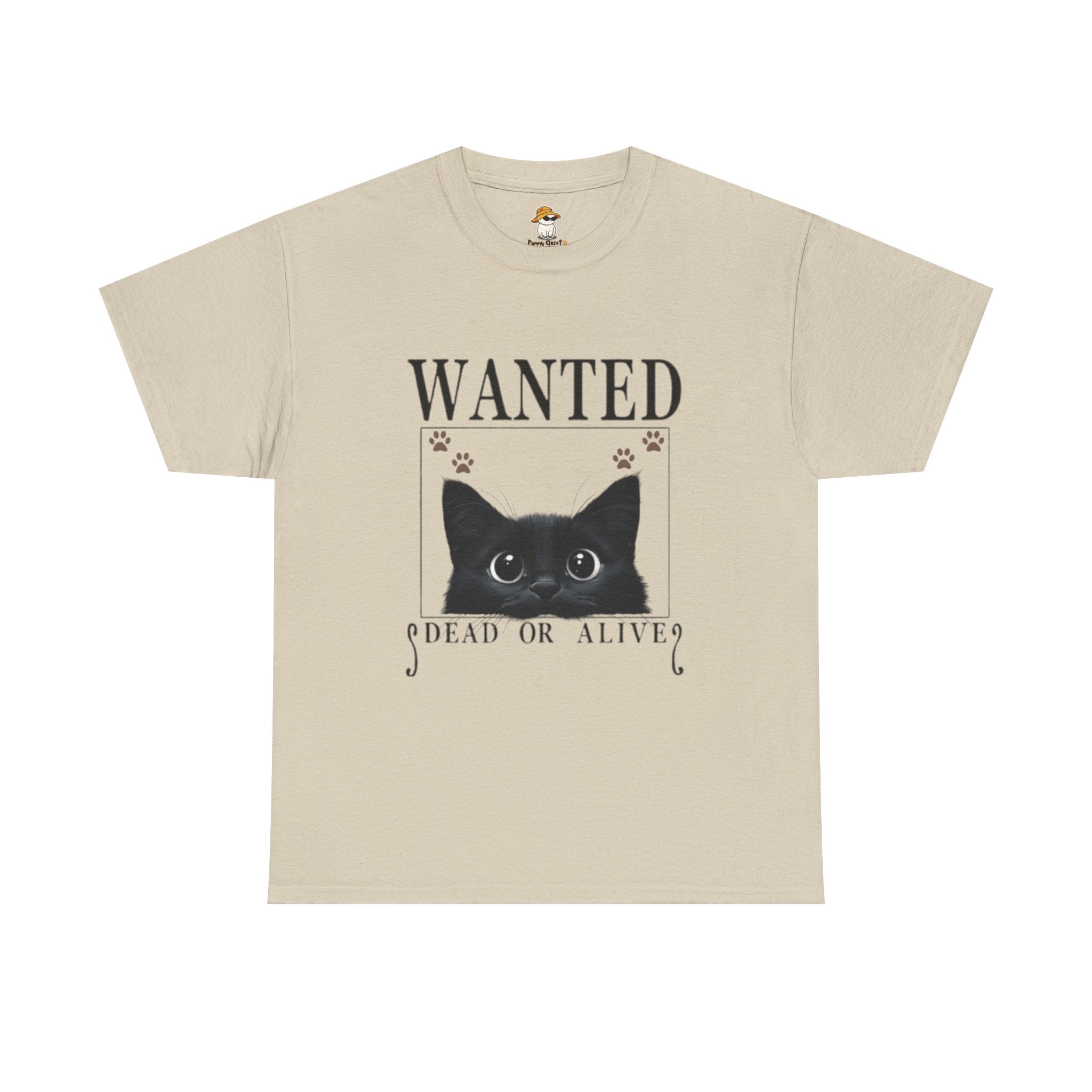Wanted Cat Graphic Tee – Funny Black Cat T-Shirt