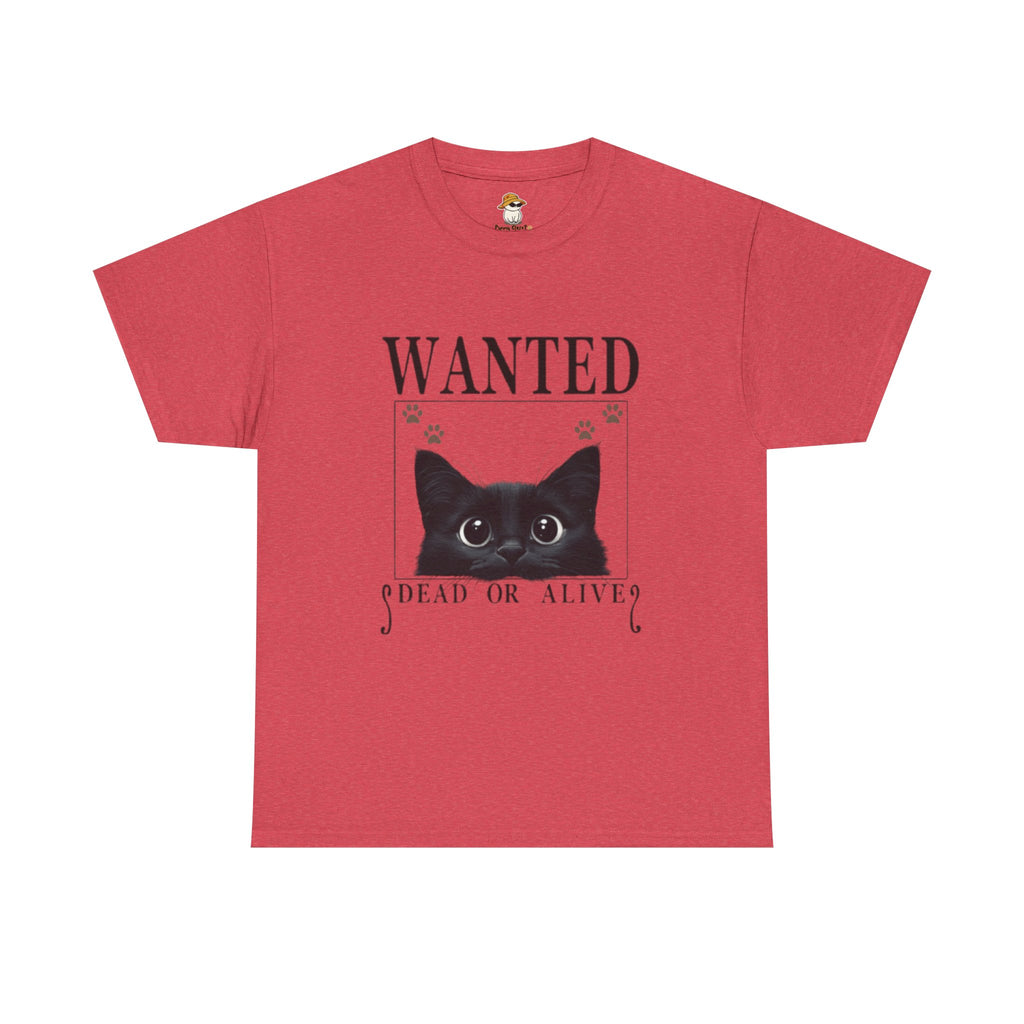 Wanted Cat Graphic Tee – Funny Black Cat T-Shirt