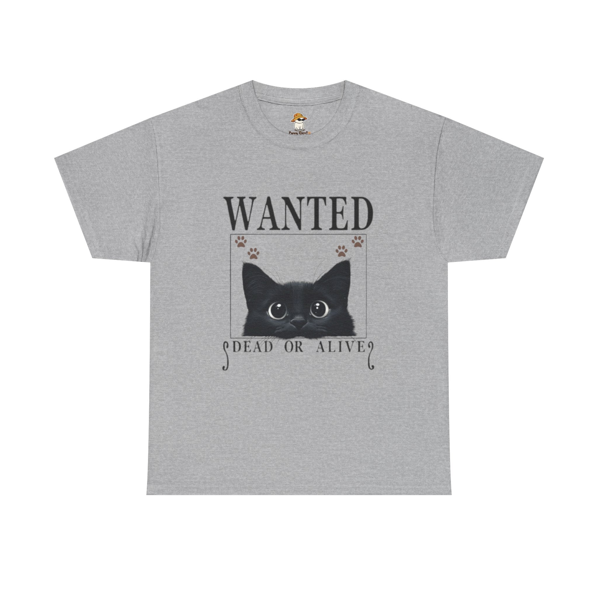 Wanted Cat Graphic Tee – Funny Black Cat T-Shirt