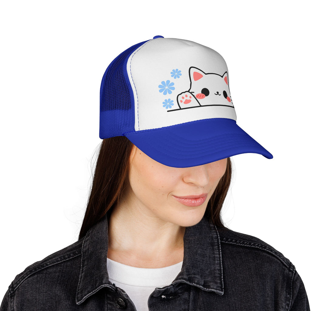 Peeking Cat Trucker Cap – Kawaii Cat Baseball Hat